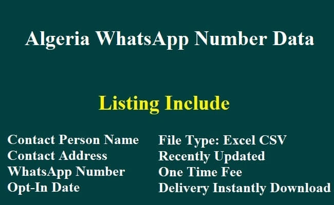 Algeria WhatsApp Number Data