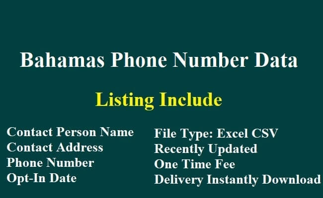 Bahamas Phone Number Data