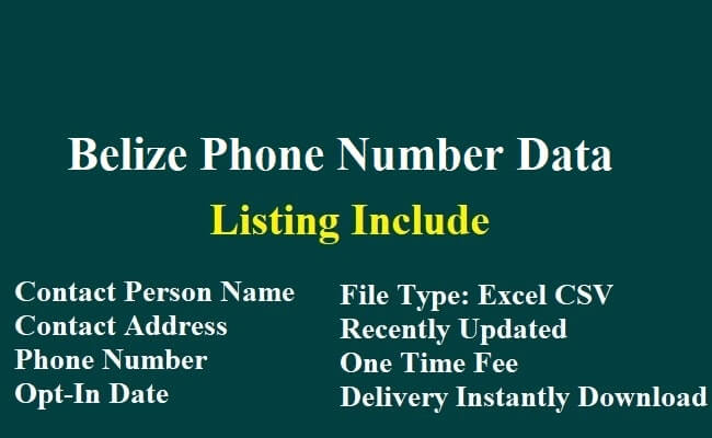 Belize Phone Number Data