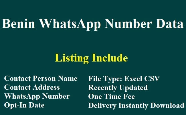Benin WhatsApp Number Data