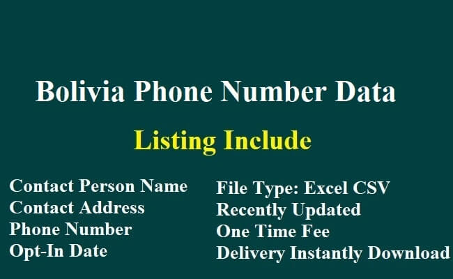 Bolivia Phone Number Data