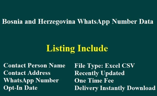 Bosnia and Herzegovina WhatsApp Number Data