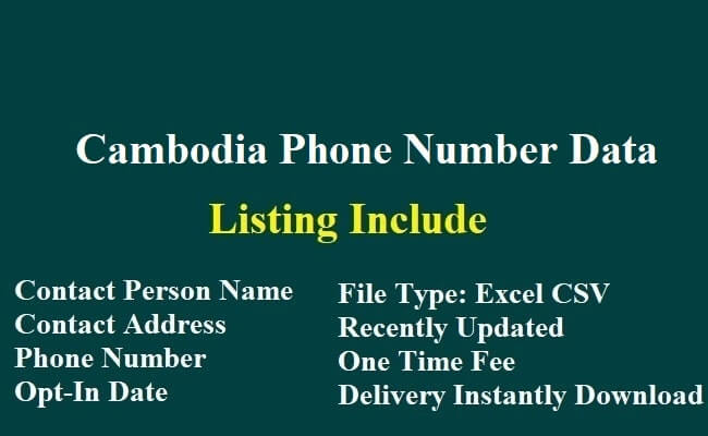 Cambodia Phone Number Data