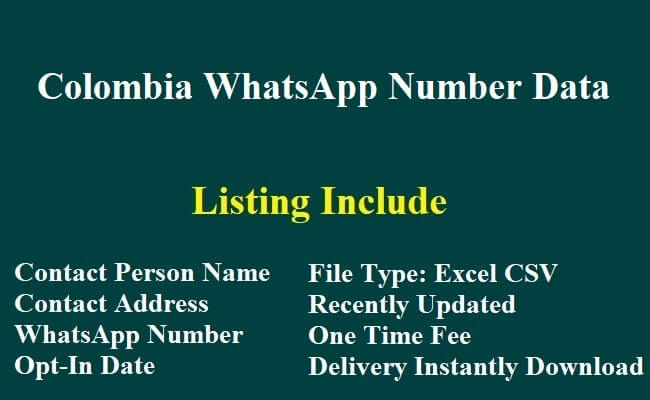 Colombia WhatsApp Number Data