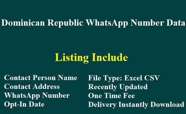 Dominican Republic WhatsApp Number Data