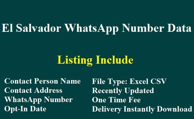 El Salvador WhatsApp Number Data