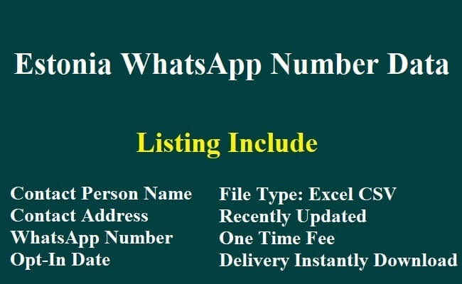 Estonia WhatsApp Number Data