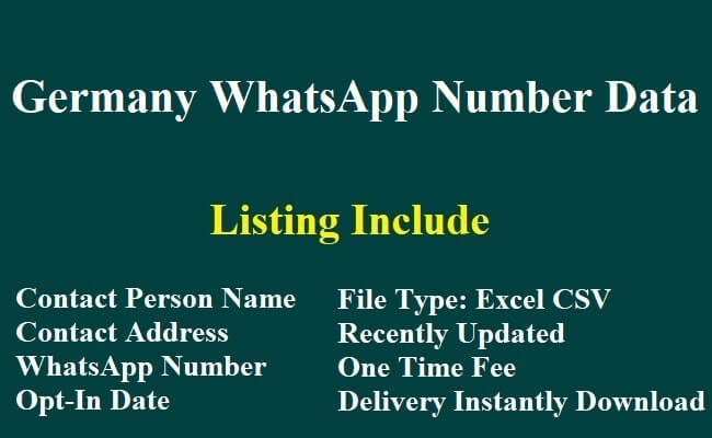 Germany WhatsApp Number Data