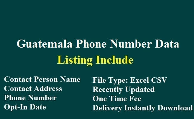 Guatemala Phone Number Data