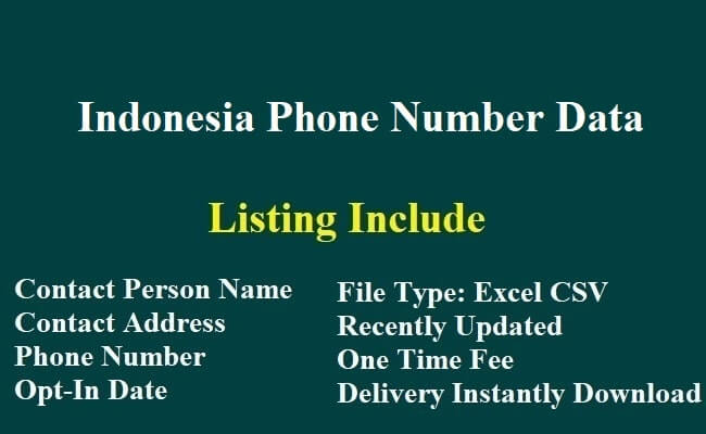 Indonesia Phone Number Data