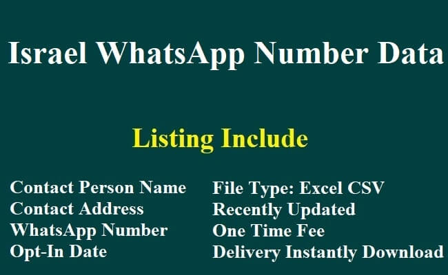 Israel WhatsApp Number Data