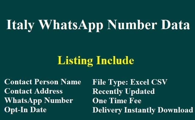 Italy WhatsApp Number Data