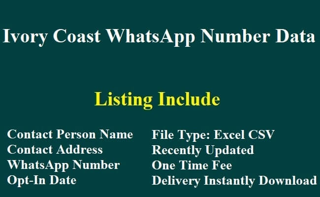 Ivory Coast WhatsApp Number Data