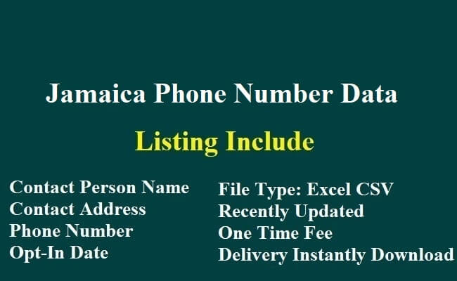 Jamaica Phone Number Data