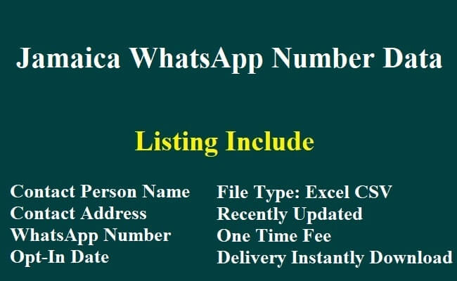 Jamaica WhatsApp Number Data