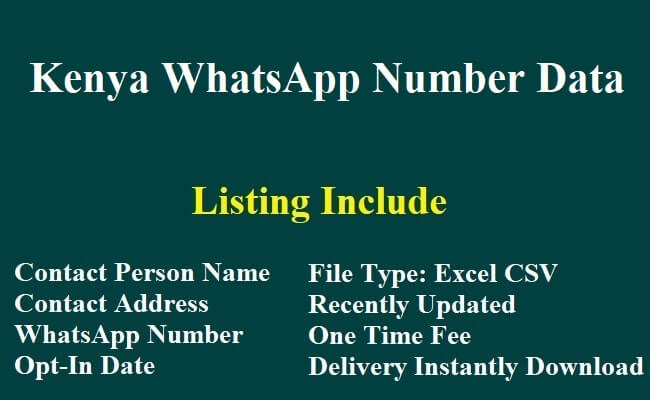 Kenya WhatsApp Number Data