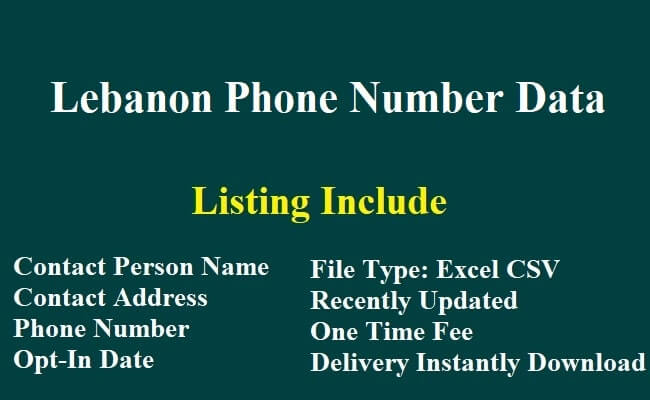 Lebanon Phone Number Data