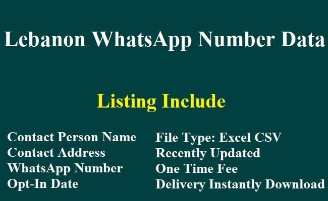 Lebanon WhatsApp Number Data