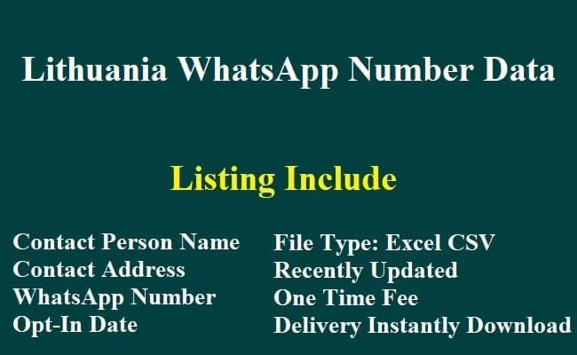 Lithuania WhatsApp Number Data