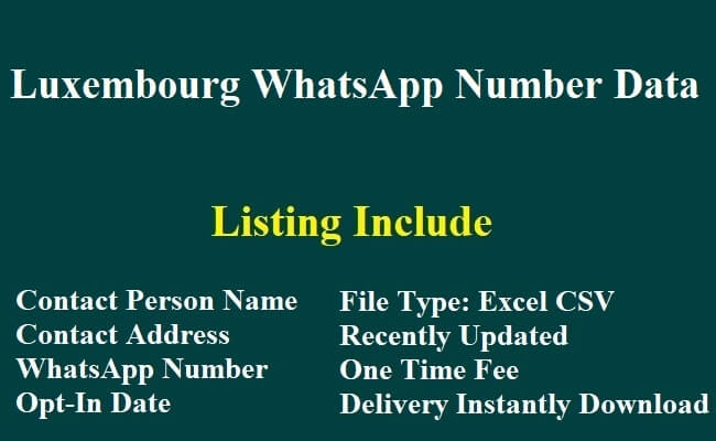 Luxembourg WhatsApp Number Data