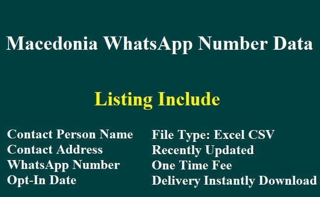 Macedonia WhatsApp Number Data