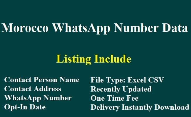 Morocco WhatsApp Number Data