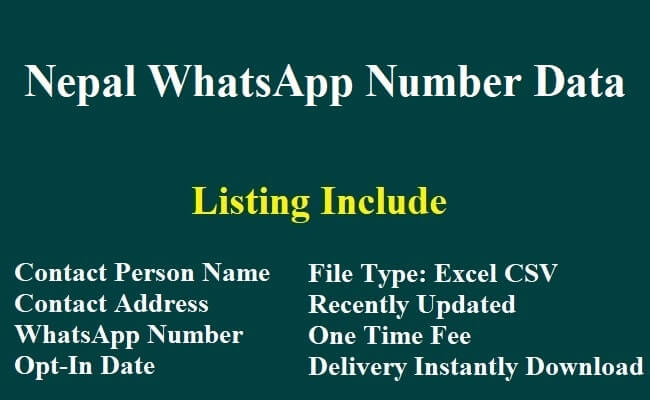 Nepal WhatsApp Number Data