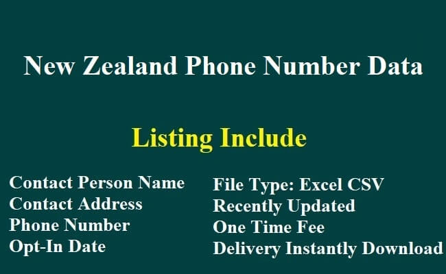 New Zealand Phone Number Data