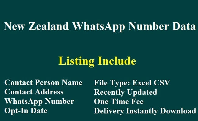 New Zealand WhatsApp Number Data
