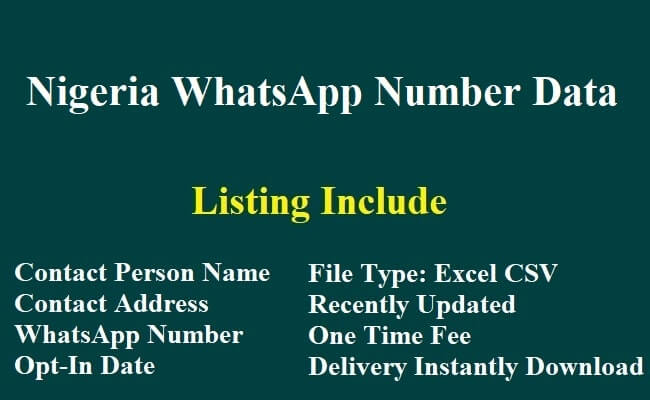 Nigeria WhatsApp Number Data
