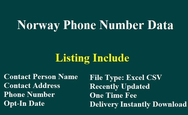 Norway Phone Number Data