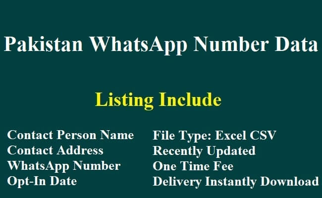 Pakistan WhatsApp Number Data