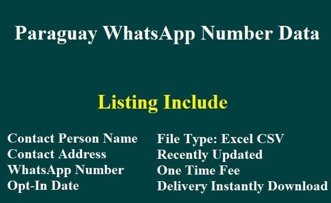 Paraguay WhatsApp Number Data