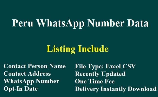 Peru WhatsApp Number Data