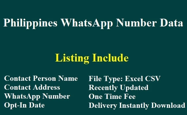 Philippines WhatsApp Number Data