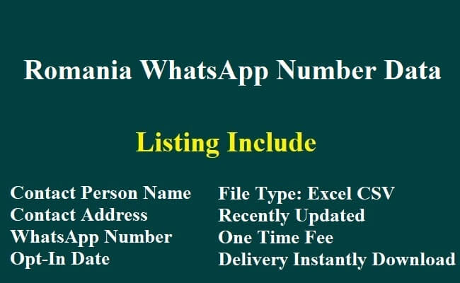 Romania WhatsApp Number Data