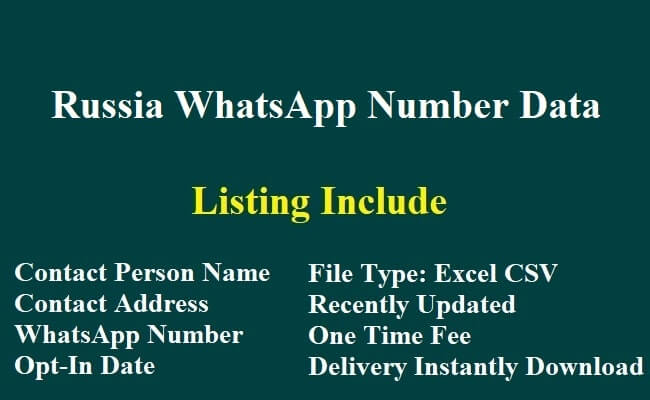 Russia WhatsApp Number Data