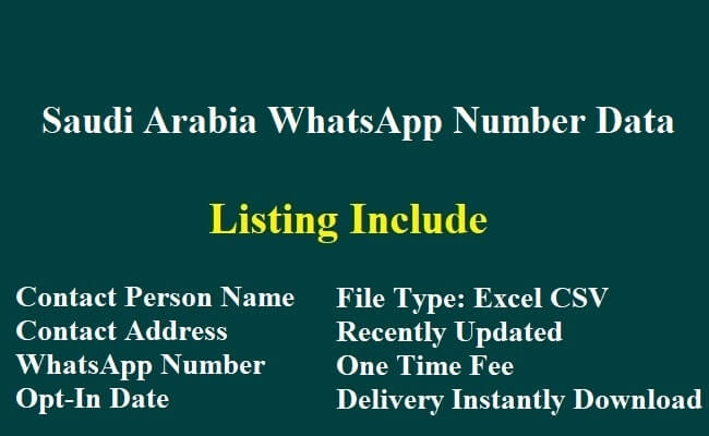 Saudi Arabia WhatsApp Number Data