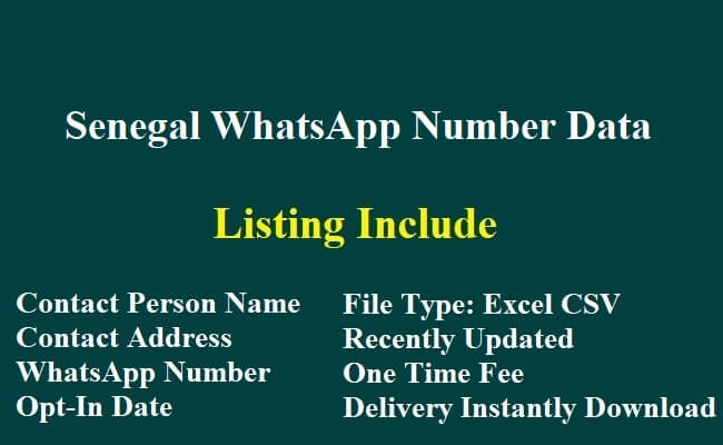 Senegal WhatsApp Number Data