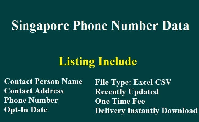 Singapore Phone Number Data