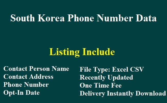 South Korea Phone Number Data