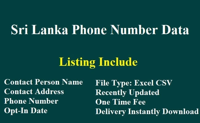 Sri Lanka Phone Number Data