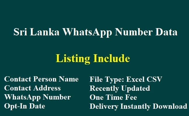 Sri Lanka WhatsApp Number Data