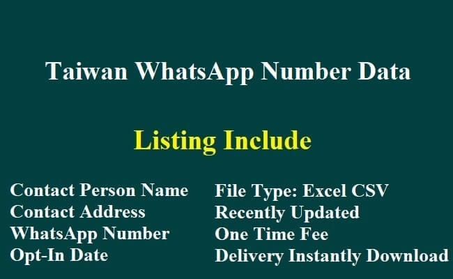 Taiwan WhatsApp Number Data