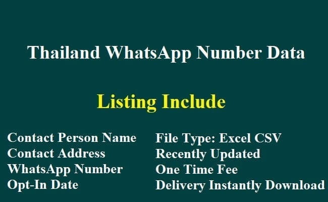 Thailand WhatsApp Number Data