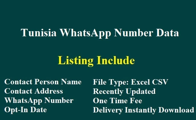 Tunisia WhatsApp Number Data