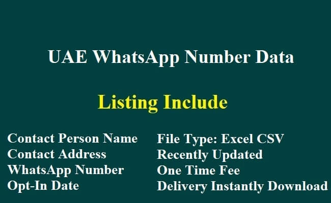 UAE WhatsApp Number Data