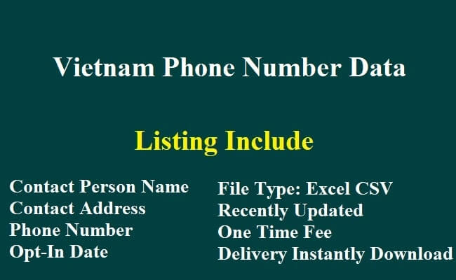 Vietnam Phone Number Data