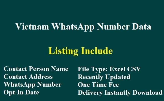 Vietnam WhatsApp Number Data
