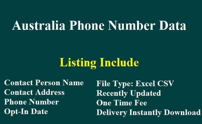 Australia Phone Number Data
